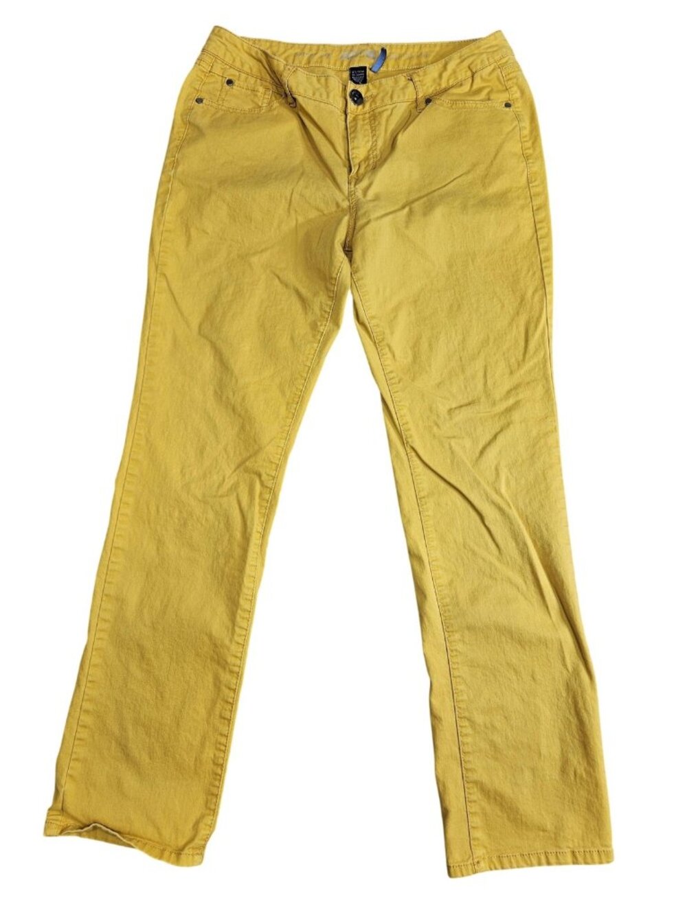 Apt. 9 Modern Fit Skinny Leg Jeans Womens 10P Yellow Light Wash Stretch Denim